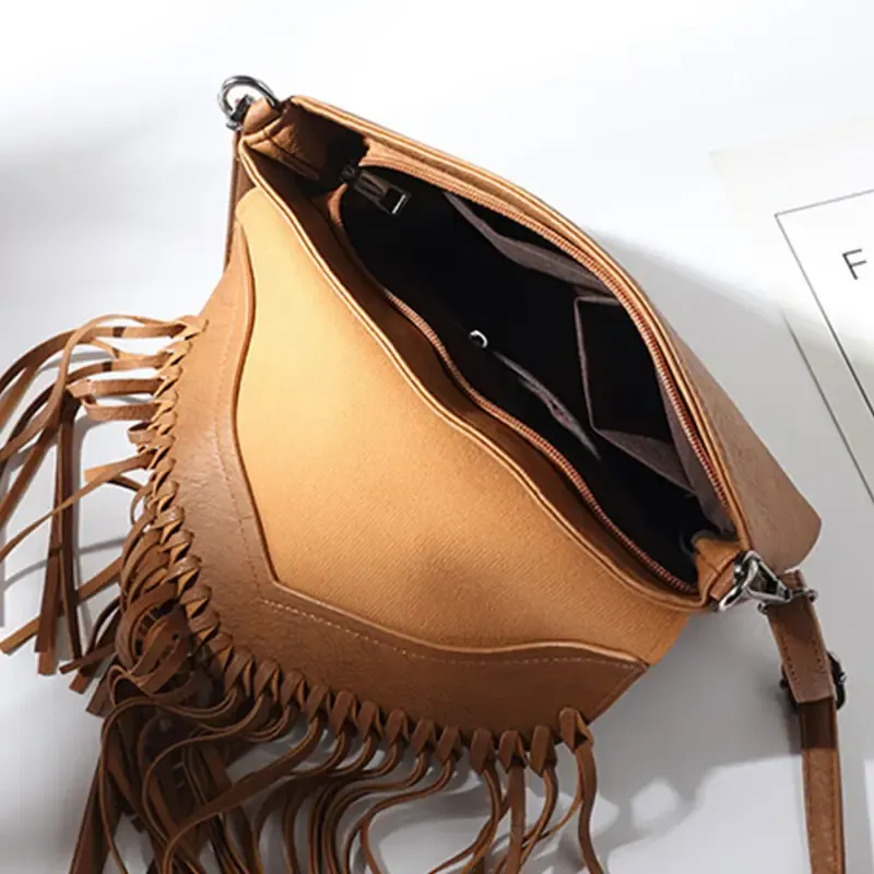 Paziye Envelope Fringe Crossbody Bag