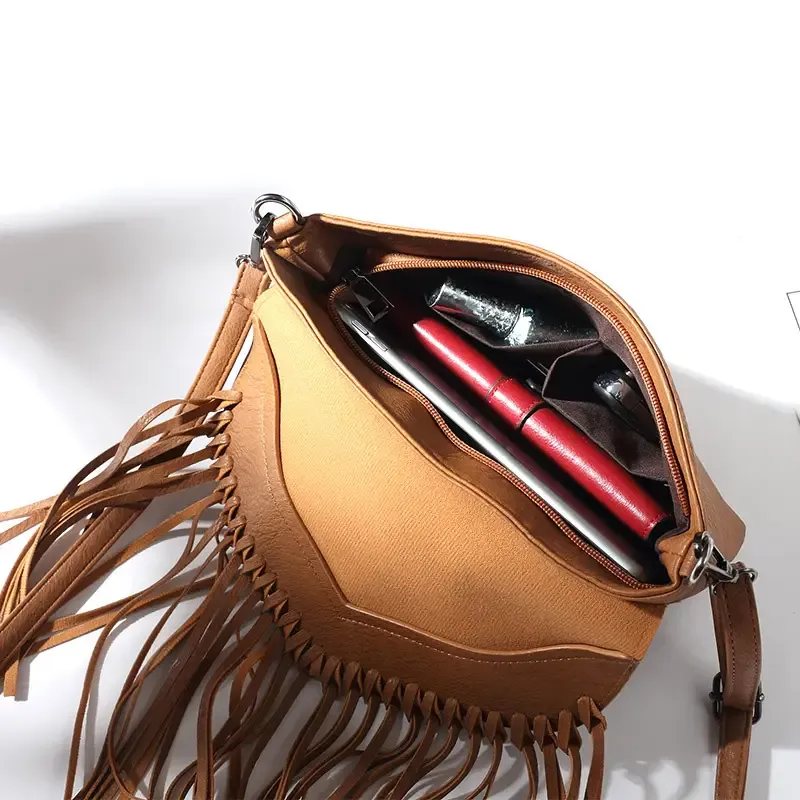 Paziye Envelope Fringe Crossbody Bag