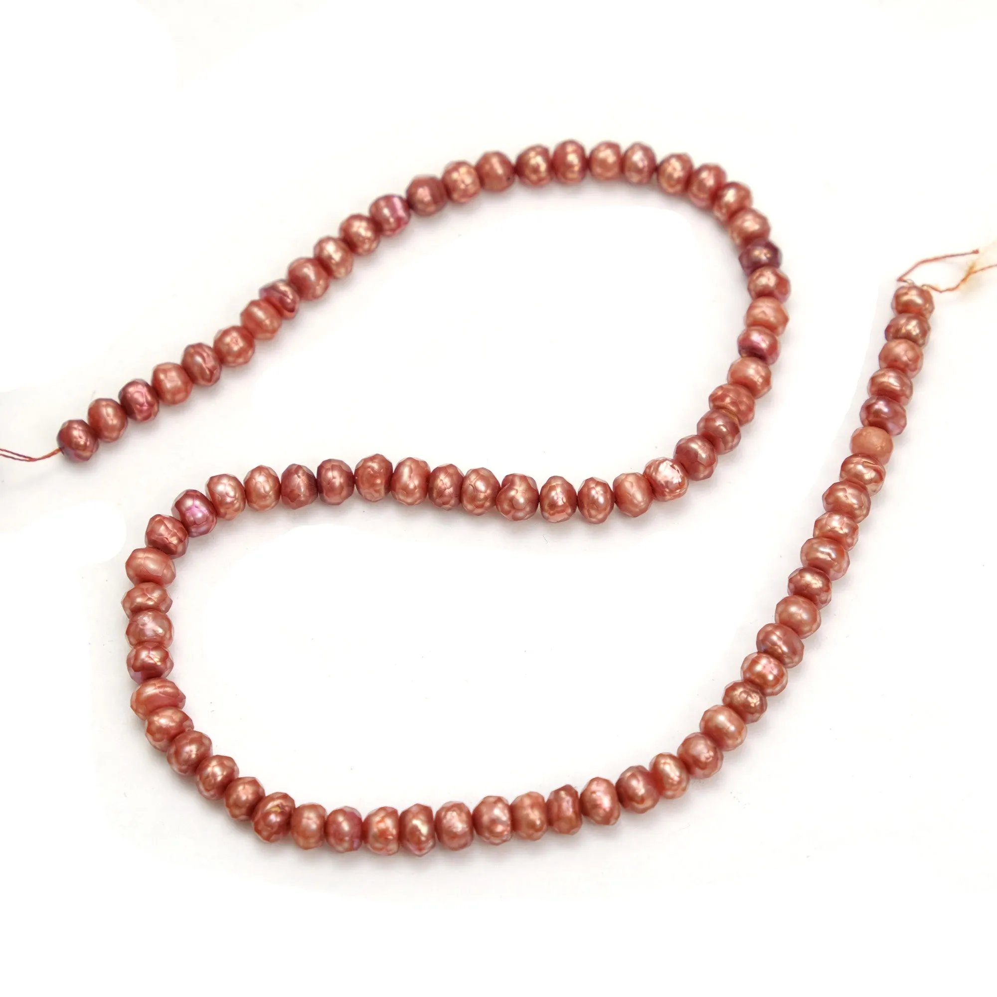 Peachy Pink Fresh Water Pearl 6mm Strand #7