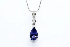 Pear-Shape Tanzanite and Diamond Pendant ad no.1652