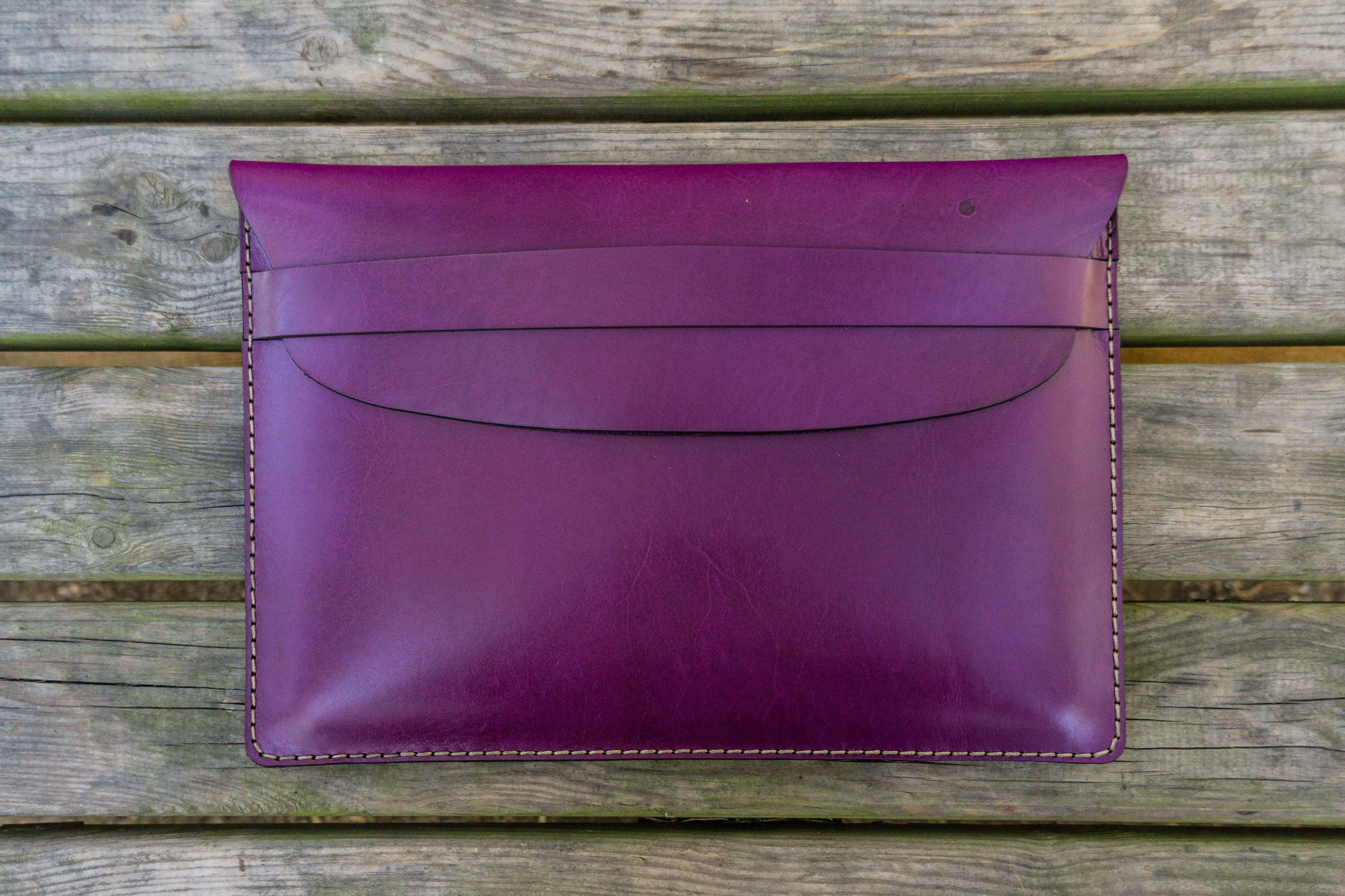 Personalized Leather MacBook Sleeves - Purple