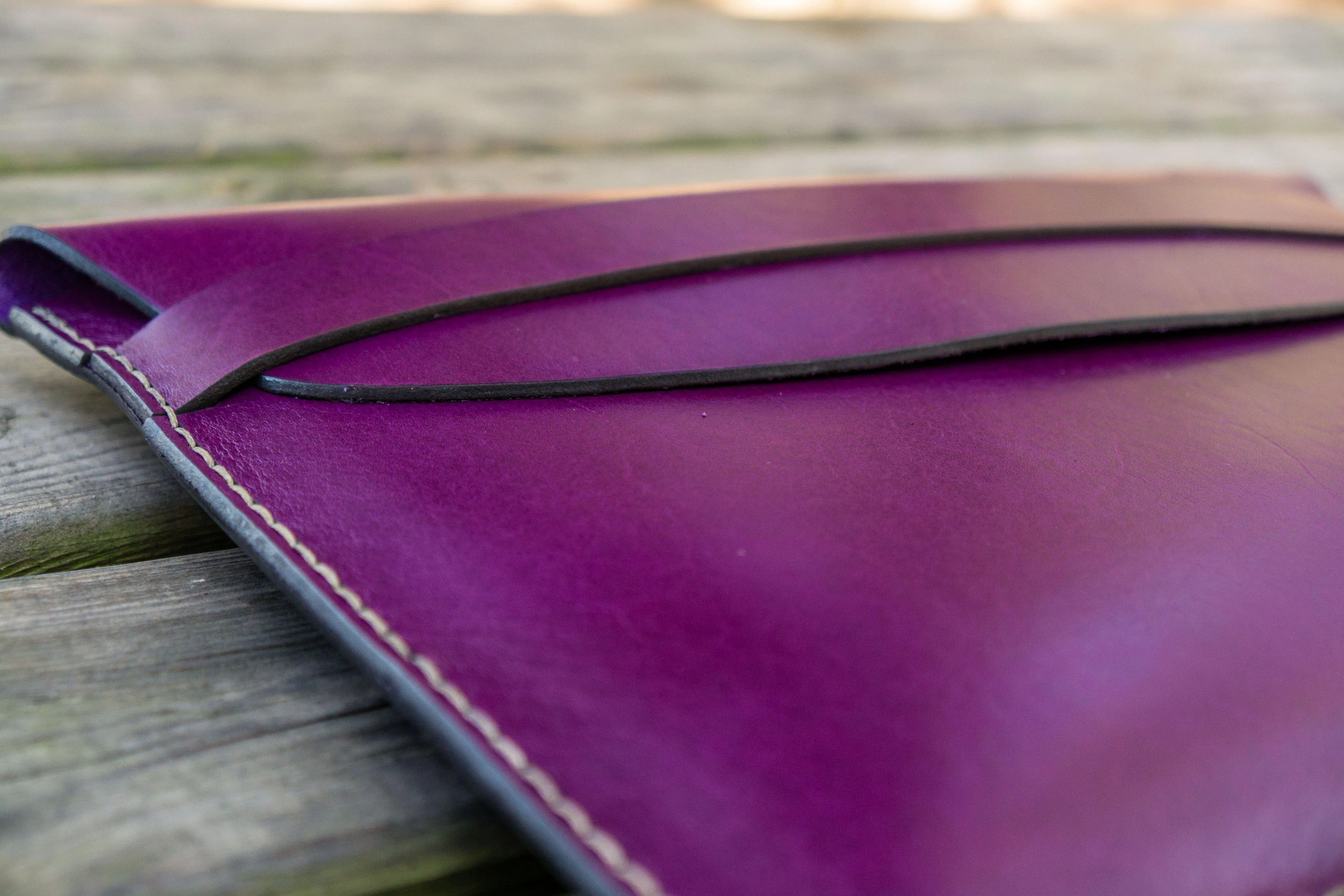 Personalized Leather MacBook Sleeves - Purple