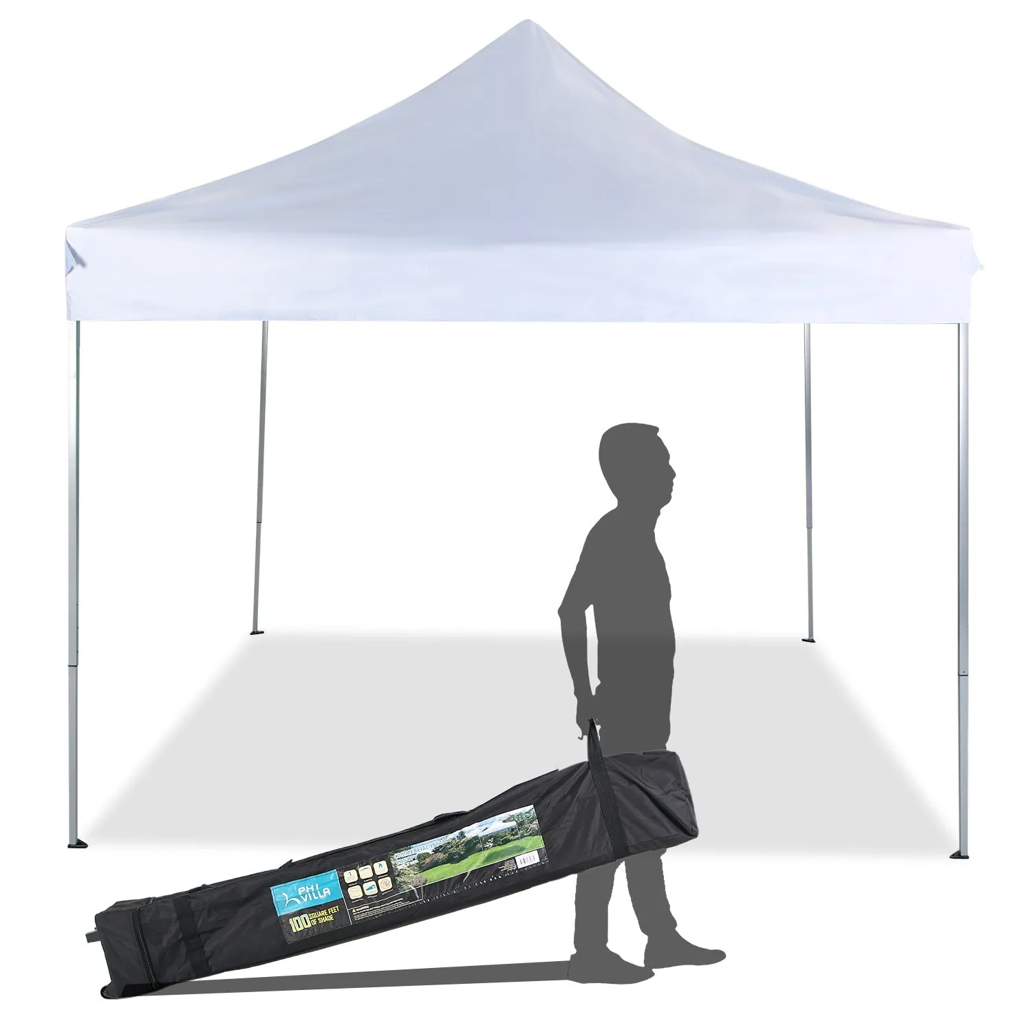 PHI VILLA 10' x 10' Instant Commercial Canopy Straight Leg