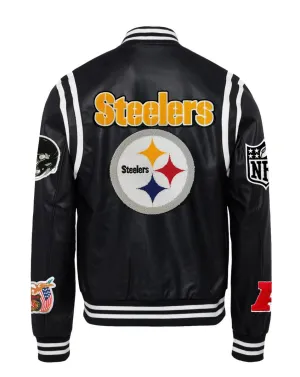 PITTSBURGH STEELERS VEGAN LEATHER JACKET Black / White