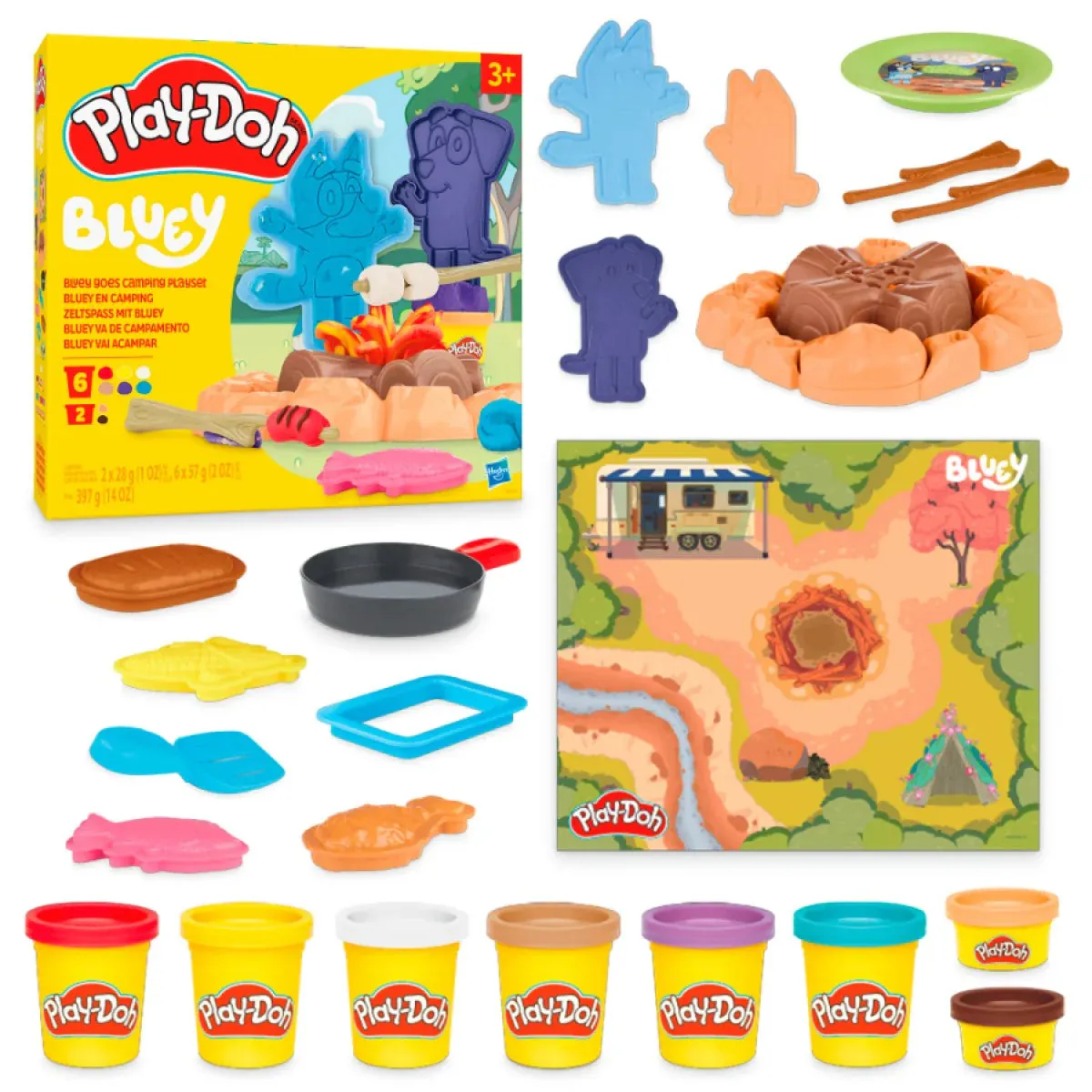 PLAY DOH  BLUEY GOES CAMPING PLAYSET