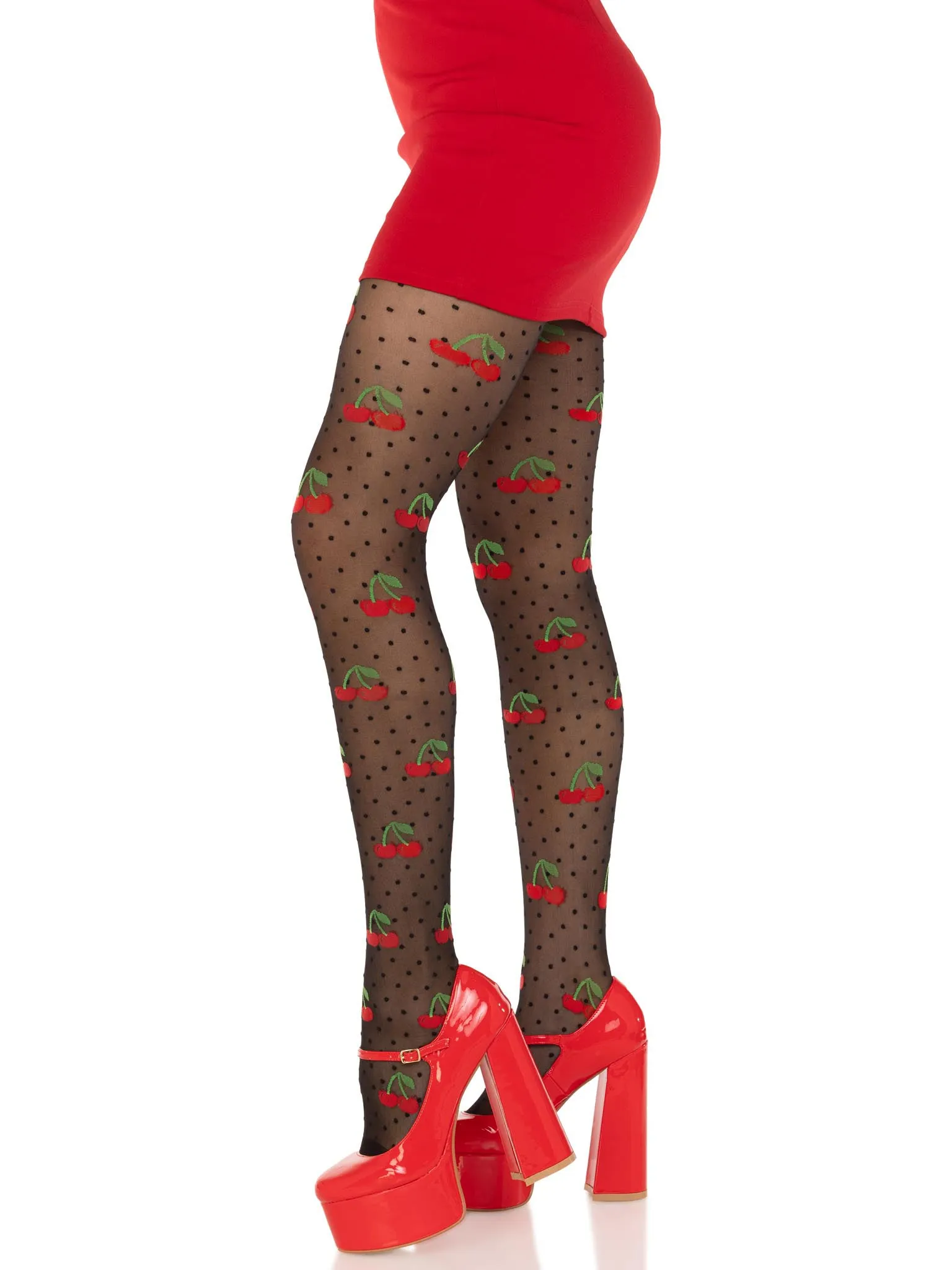 Polka Dot Cherry Tights