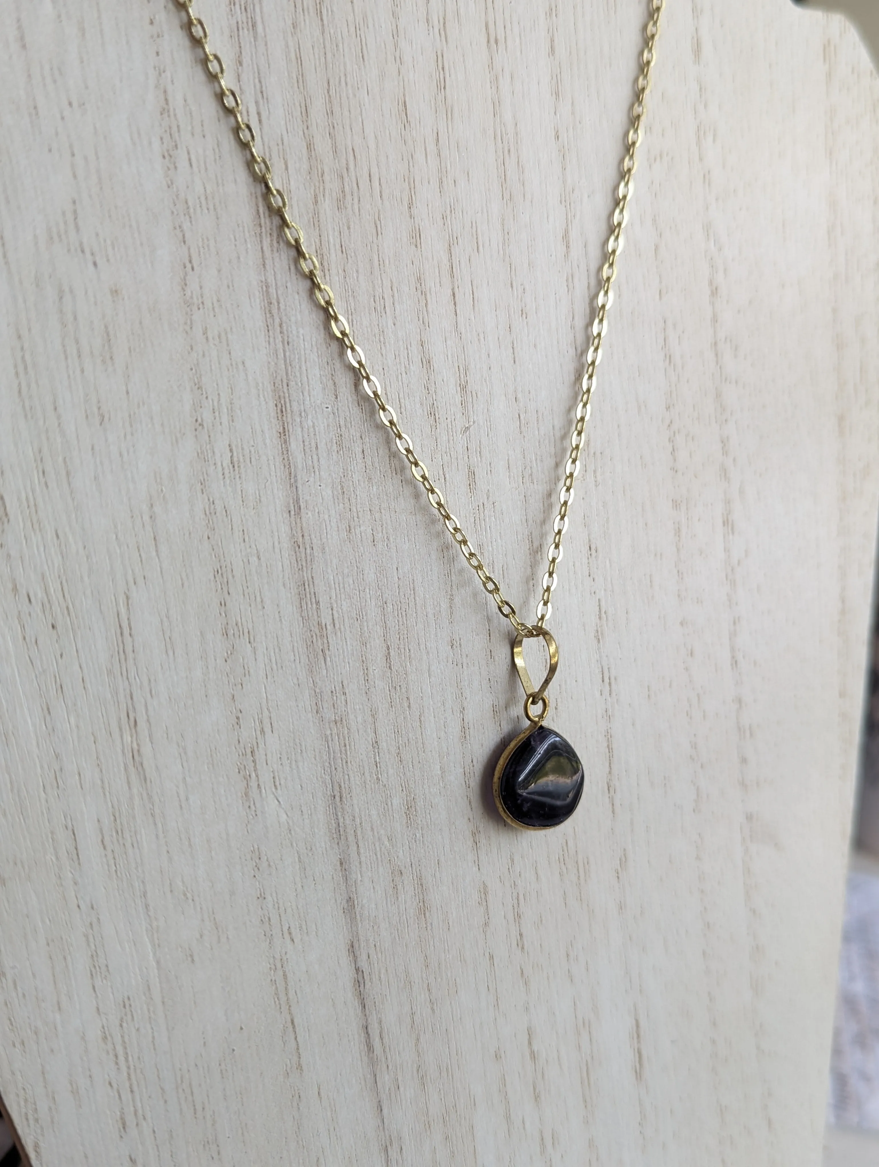 Precious Black Sky Stone Necklace