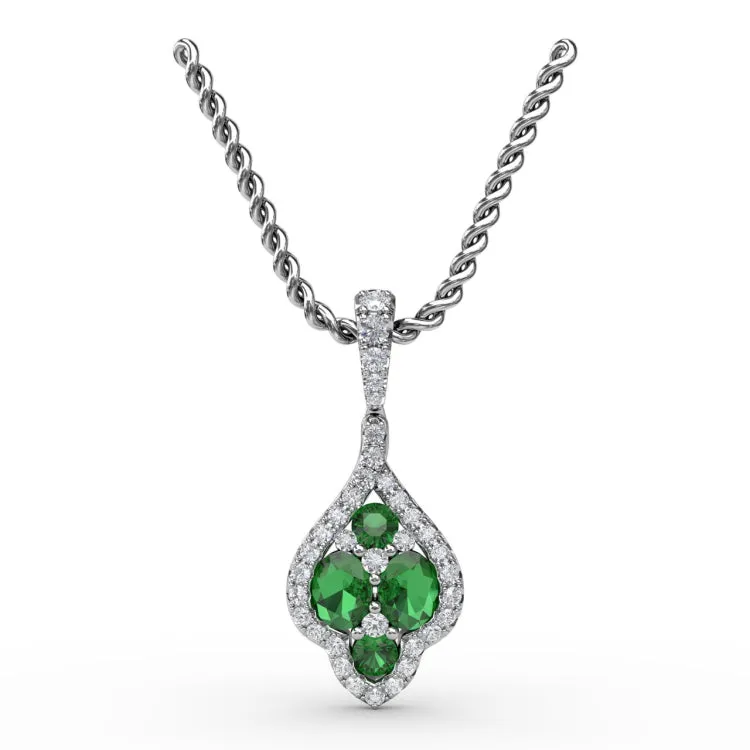 Precious Emerald and Diamond Pendant