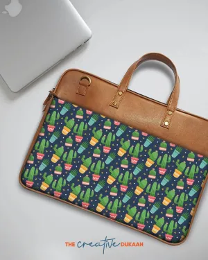 Printed Cactus - The Vegan Leather Laptop Bag