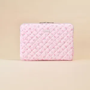 Quilted Ditsy Floral Pink Laptop Sleeve