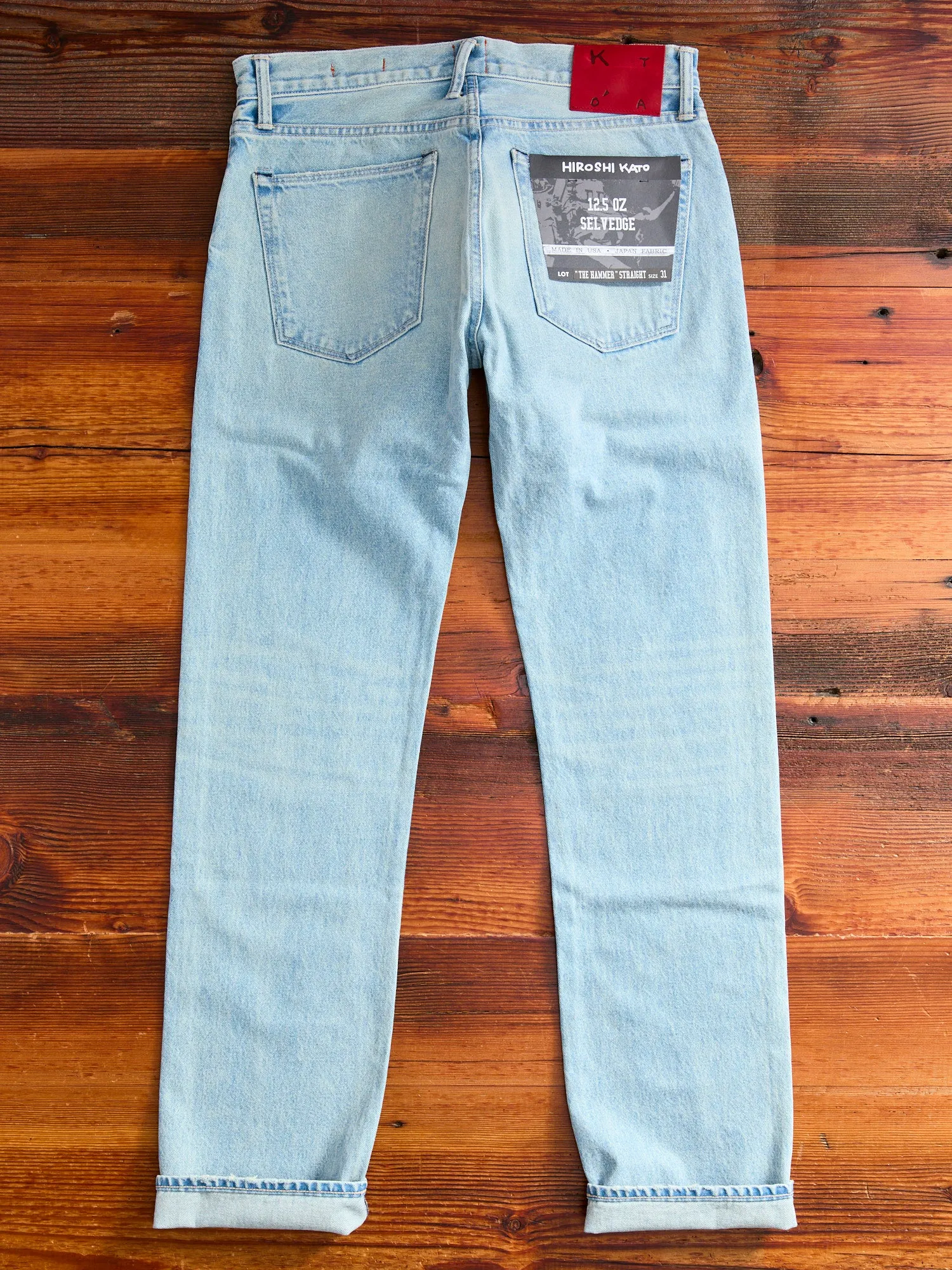 "Huey" 12.5oz Washed Indigo Stretch Selvedge Denim - Hammer Straight