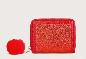 Red Glitter Coin Purse