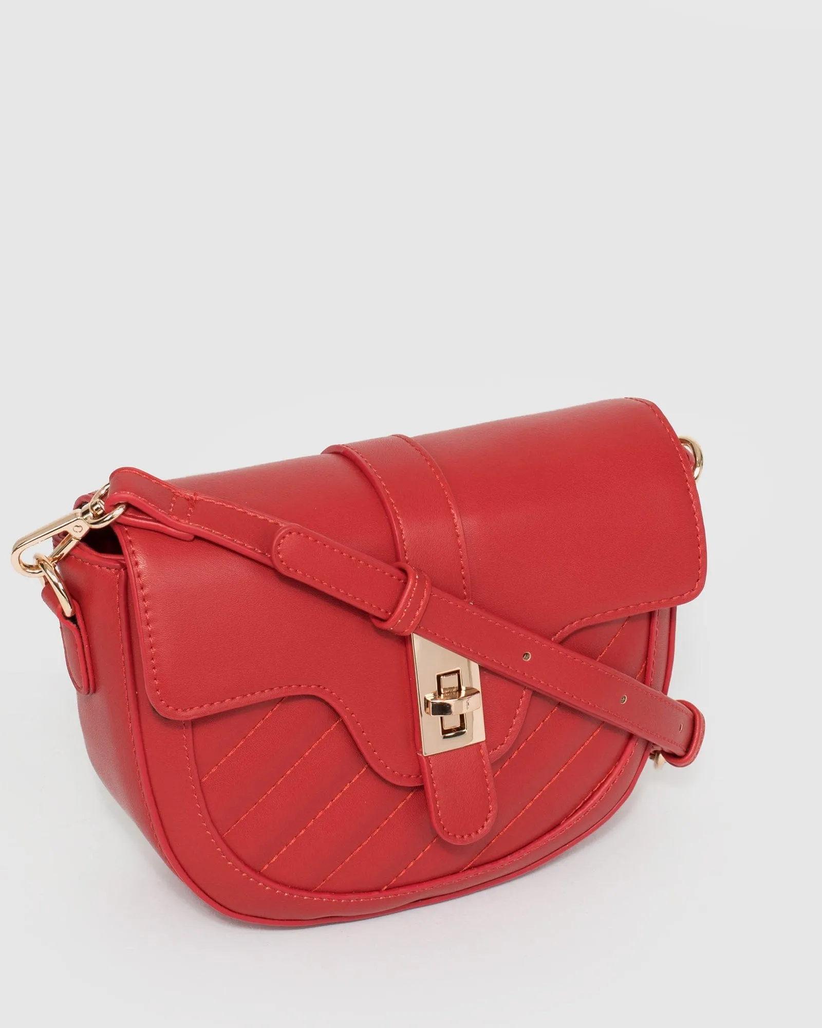 Red Lai Lock Crossbody Bag