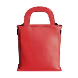 Retro Style Solid Colour and PU Leathger Design Crossbody Bag For Women - Red