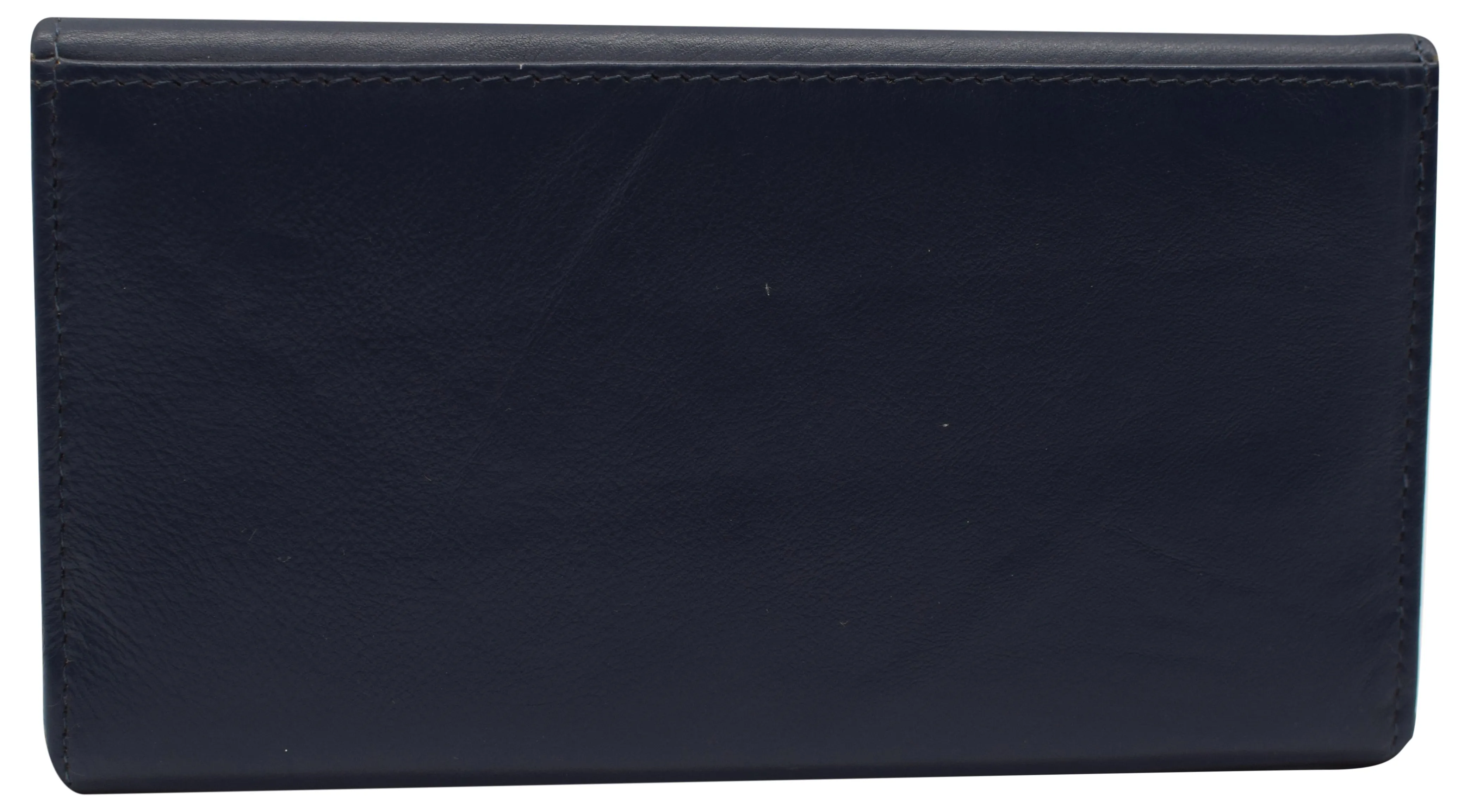 RFIDCN2575 Women's Genuine Leather RFID Trifold Checkbook Slim Wallet for Ladies