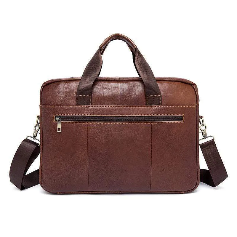 Rossie Viren Vintage Retro Tan  Leather Men's  Briefcase Messenger  Bag