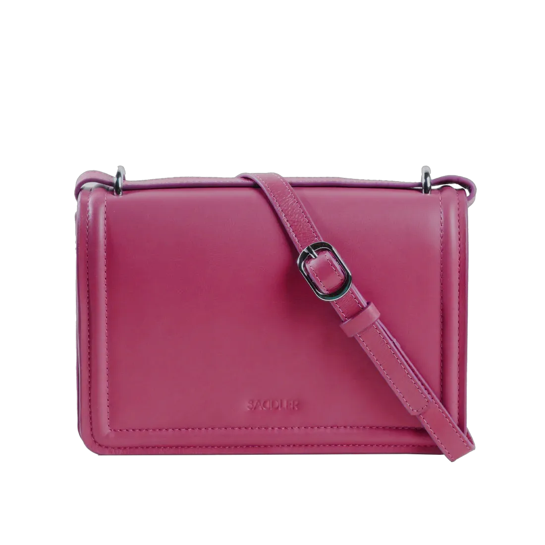 SADDLER "Kate" Leather Flapover Handbag - Dual  Function Strap,  Phone Pocket - RFID Protected