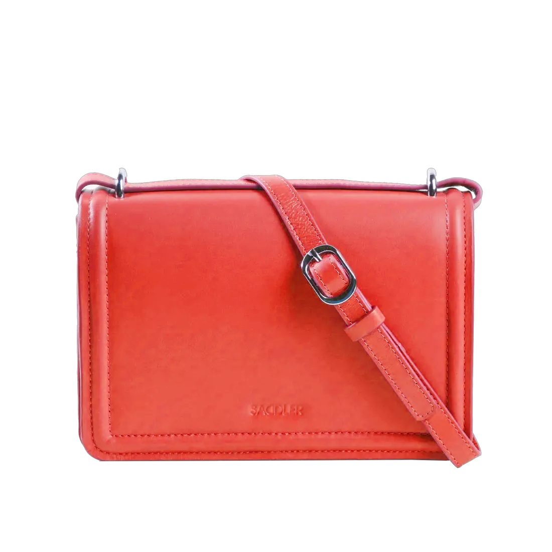 SADDLER "Kate" Leather Flapover Handbag - Dual  Function Strap,  Phone Pocket - RFID Protected