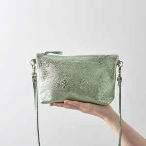 Seagrass Green Leather Crossbody Bag