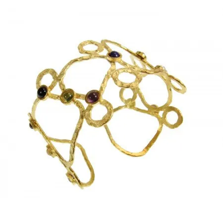 Semi-Precious Sculptural Cuff Bangle