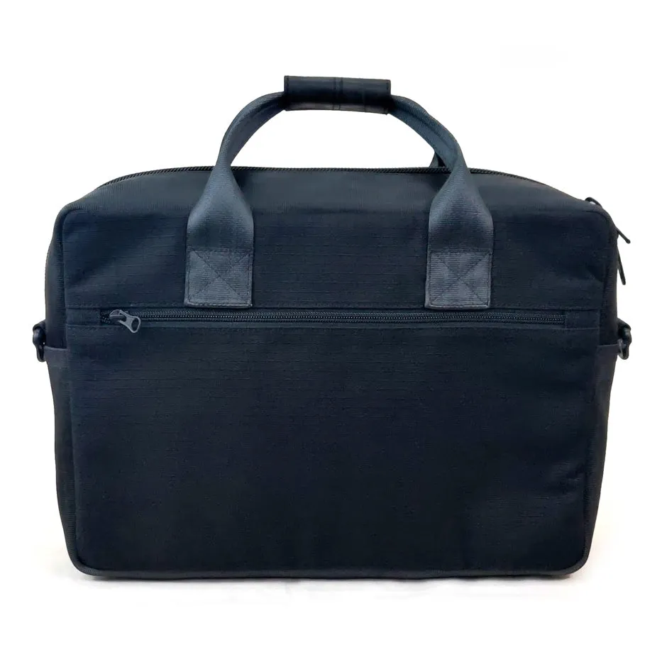 Serially Circular Co-founder's Bag in Ex-Cargo Belts and Car Seat Belts [15" laptop bag]