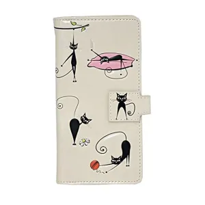 Shagwear Crazy Cats Large Cream Zipper Wallet