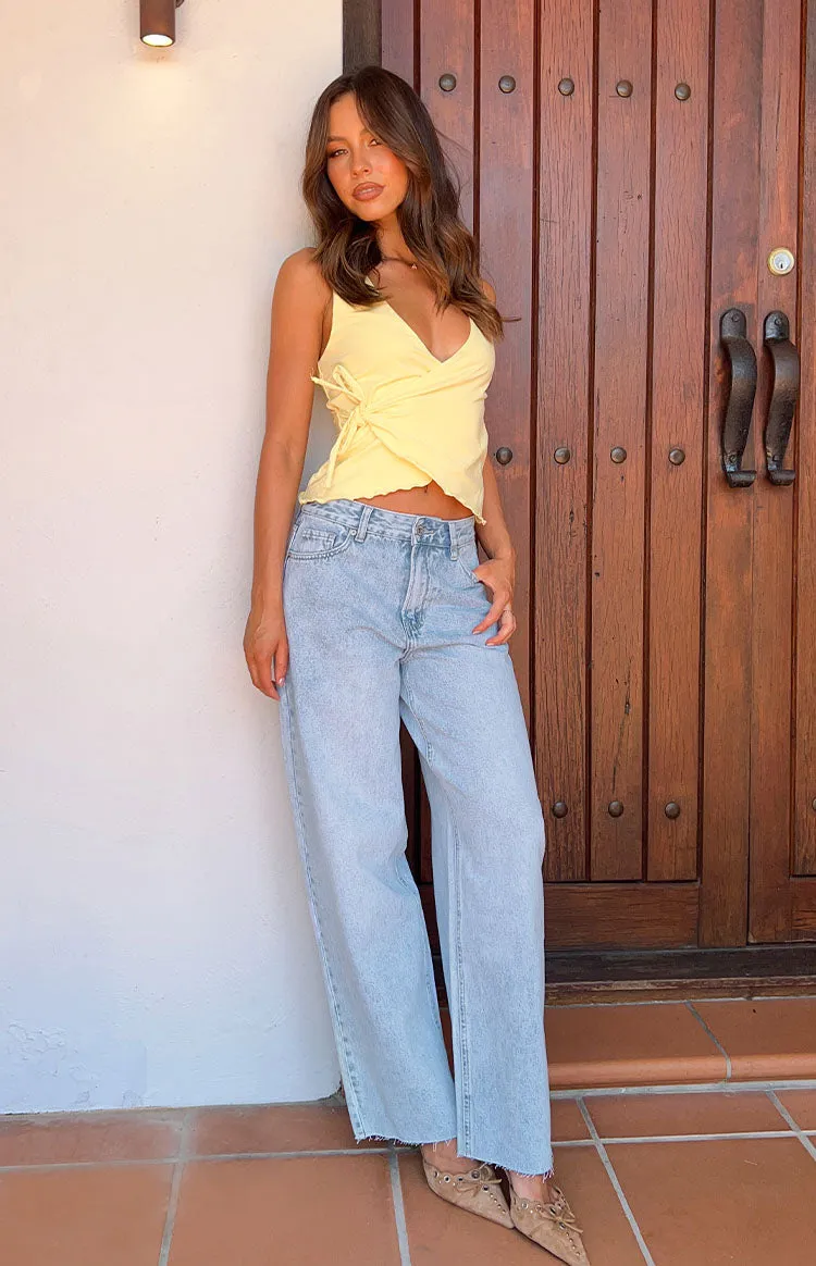 She's Yours Light Wash Denim Wide Leg Boyfriend Jeans