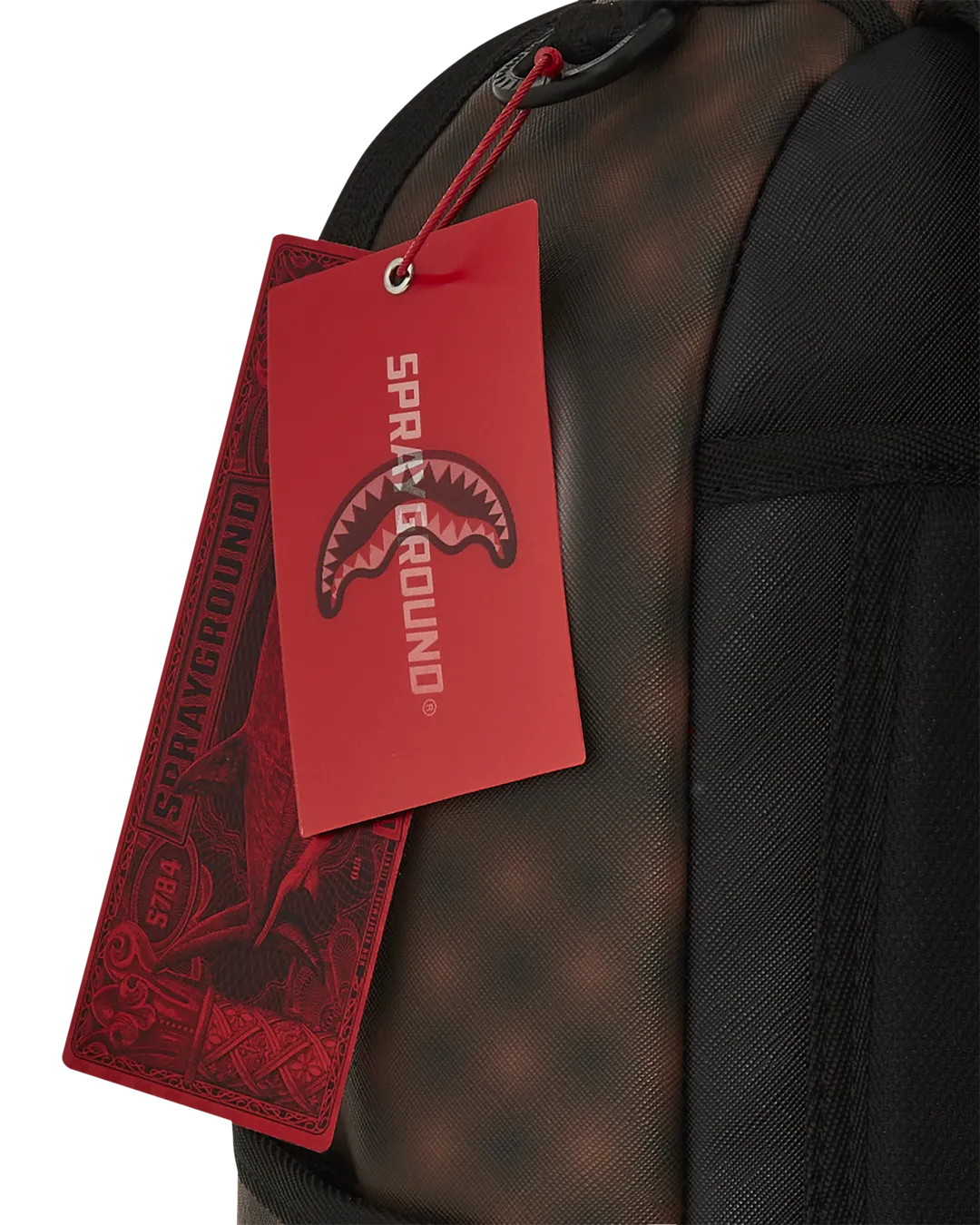 Sprayground Sharks in Paris Blur Effect Backpack - Brown / Red / White