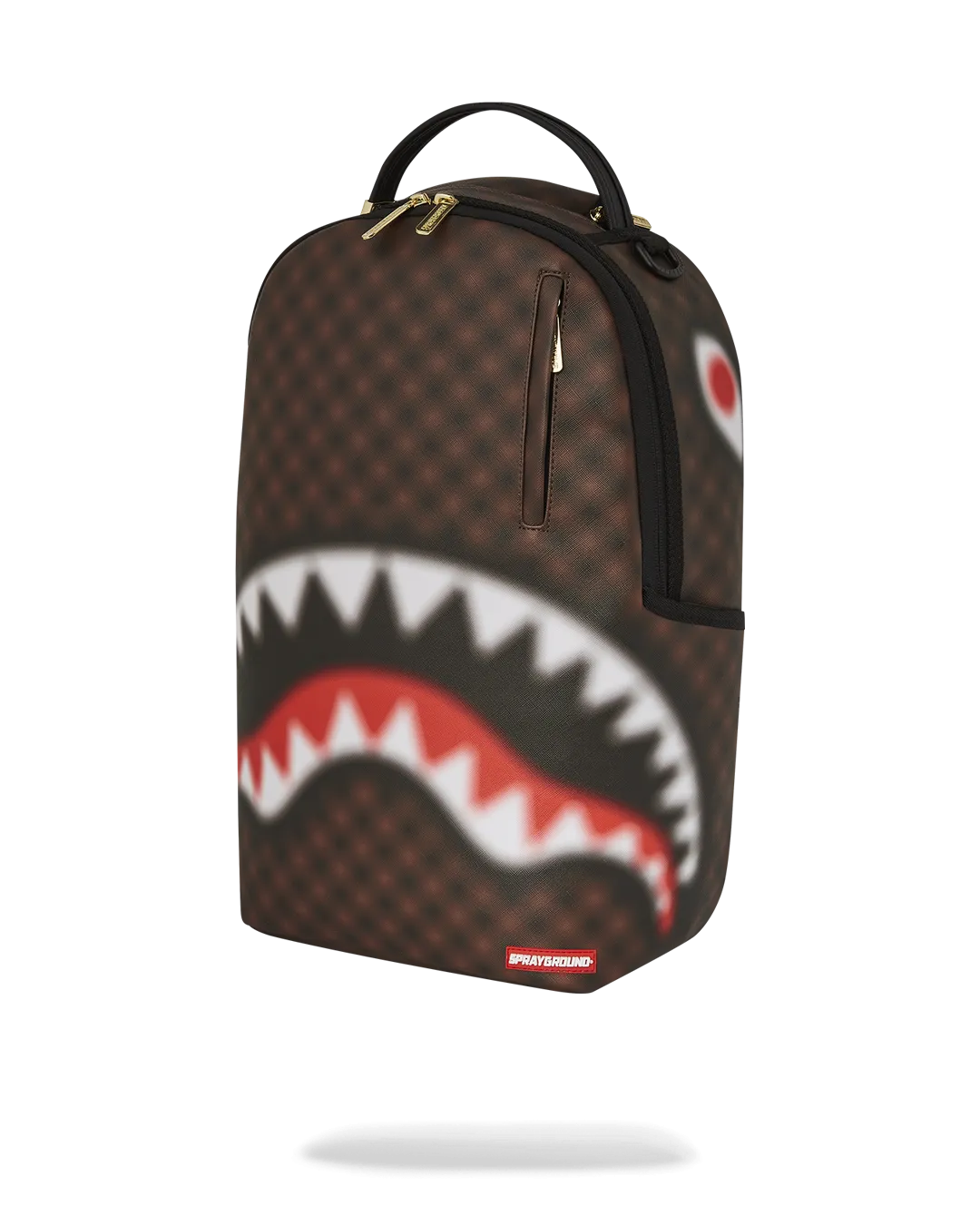 Sprayground Sharks in Paris Blur Effect Backpack - Brown / Red / White