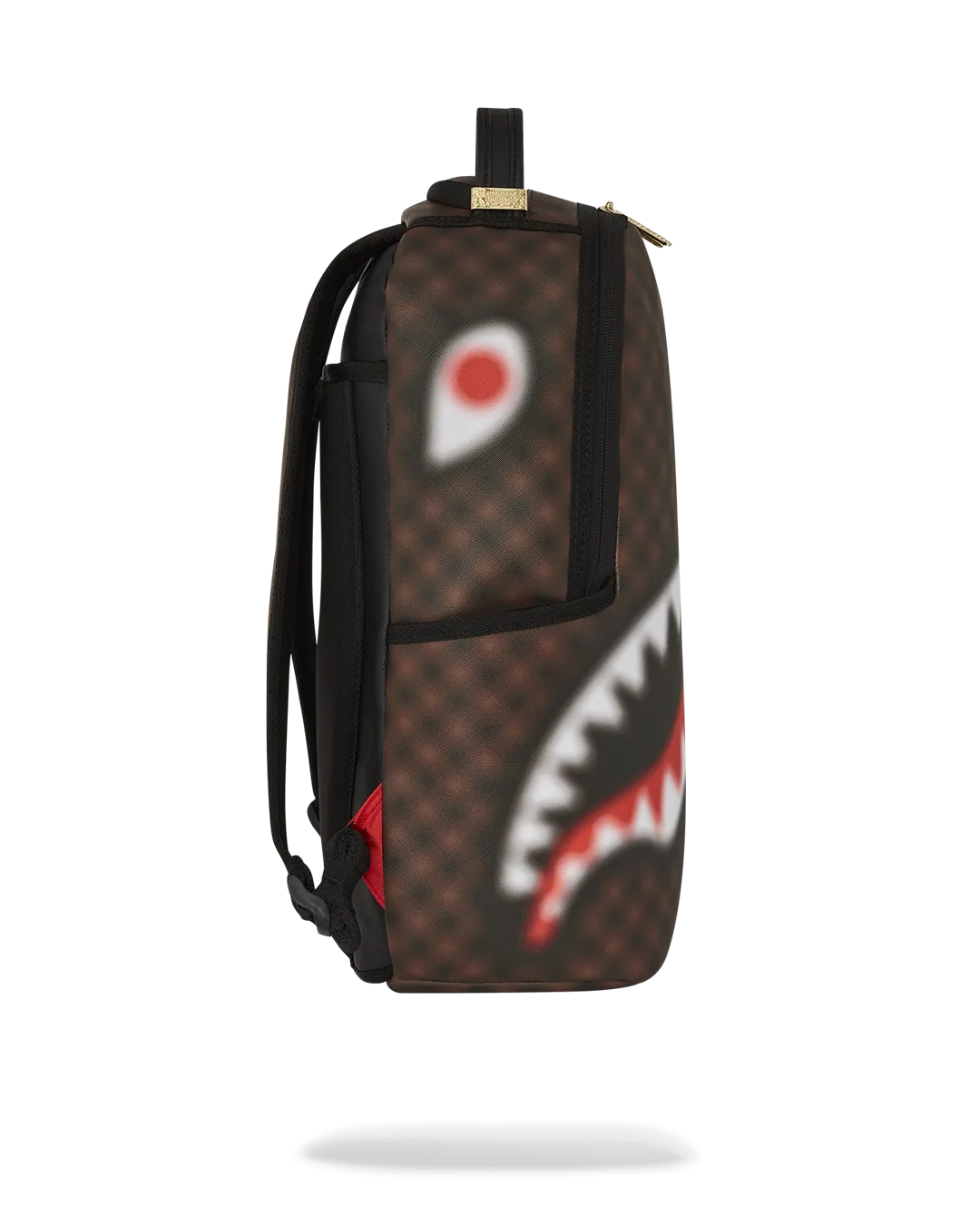 Sprayground Sharks in Paris Blur Effect Backpack - Brown / Red / White