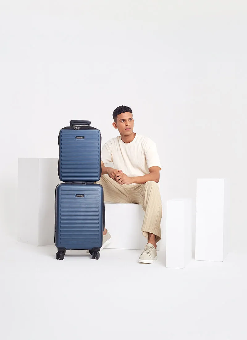 Stark Edge Combo | Blue | Cabin Hard Luggage with Backpack