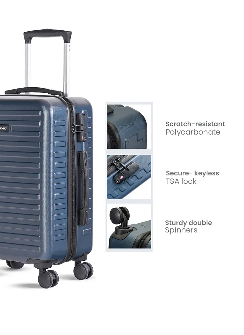 Stark Edge Combo | Blue | Cabin Hard Luggage with Backpack