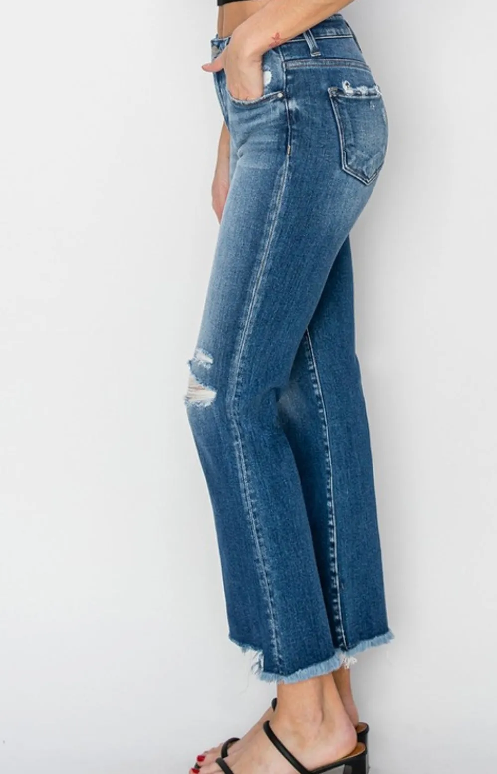 Sweet Sunsets Mid Rise  Cropped Jean