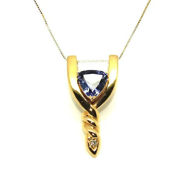 Tanzanite And Diamond Trillion Pendant Ad No.0525