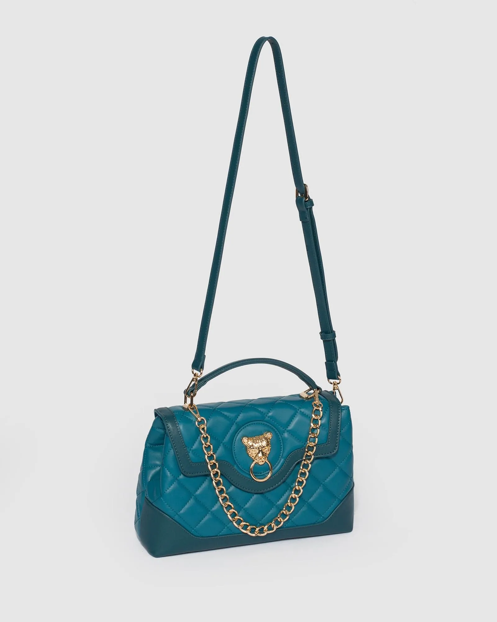 Teal Asma Panel Quilt Bag