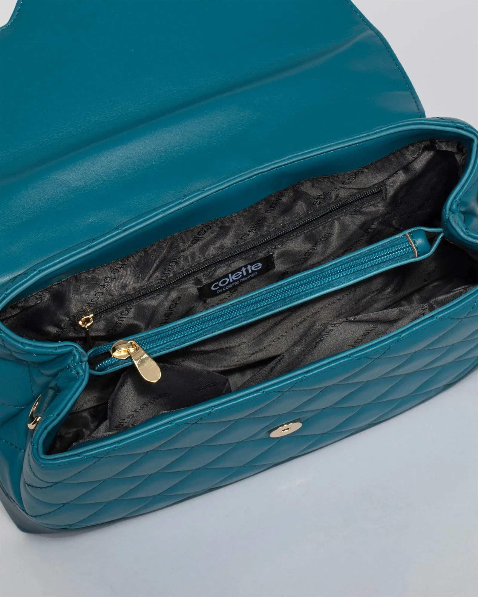 Teal Asma Panel Quilt Bag