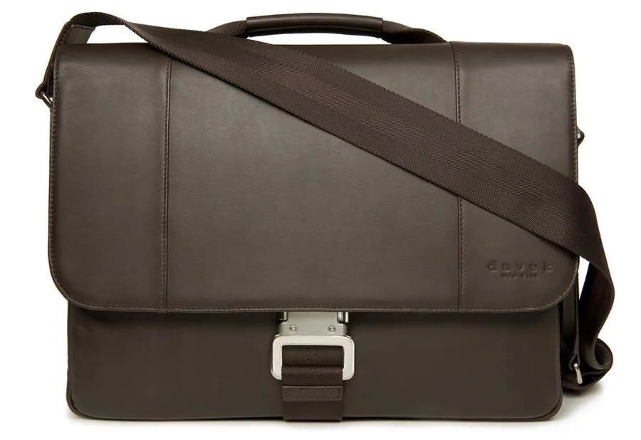 The Davek Messenger Bag - Brown Leather