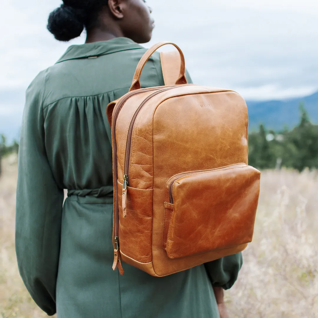 The Hunter Laptop Backpack in Toffee