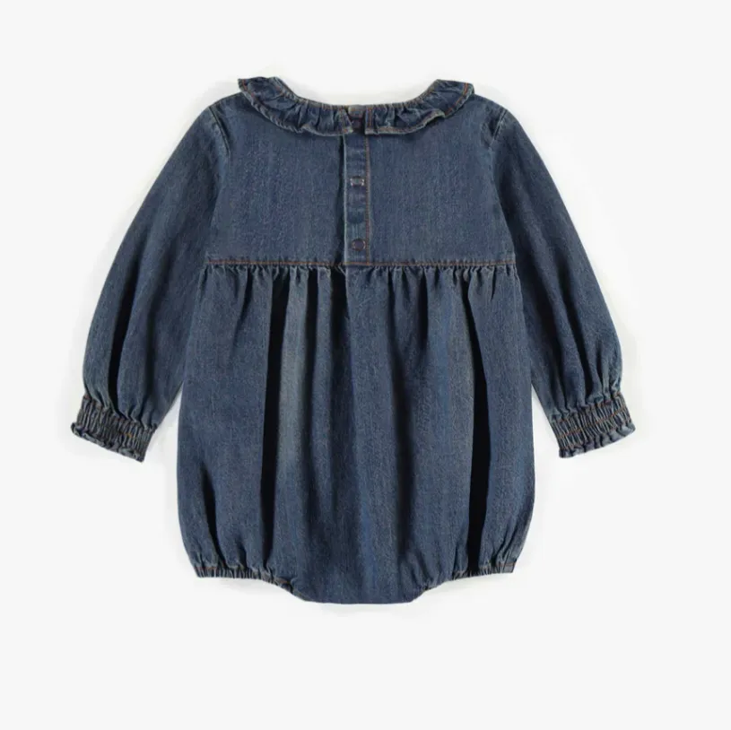 The Puffy Denim One-Piece Romper - BABY