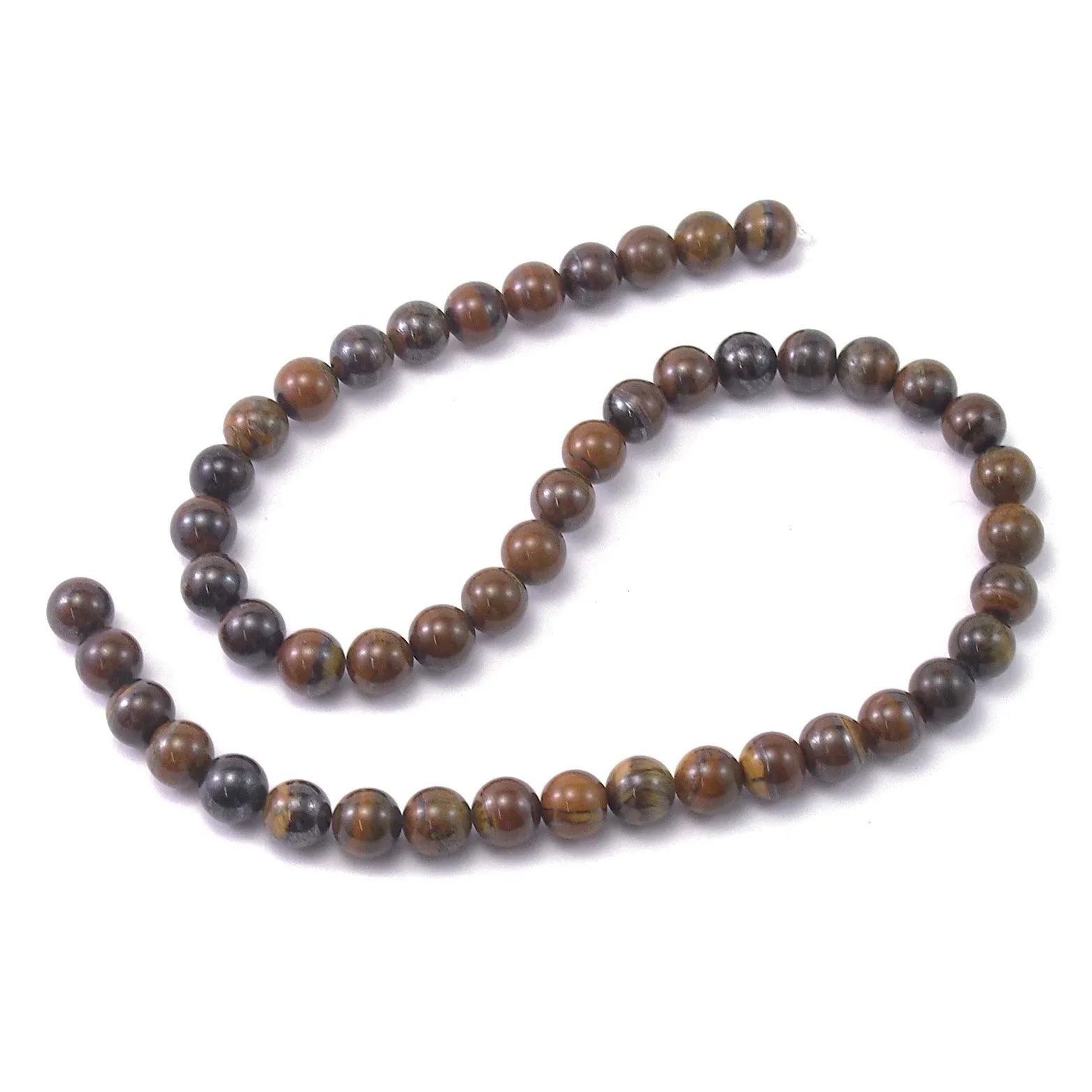 Tiger Jasper Smooth Rounds 8mm Strand