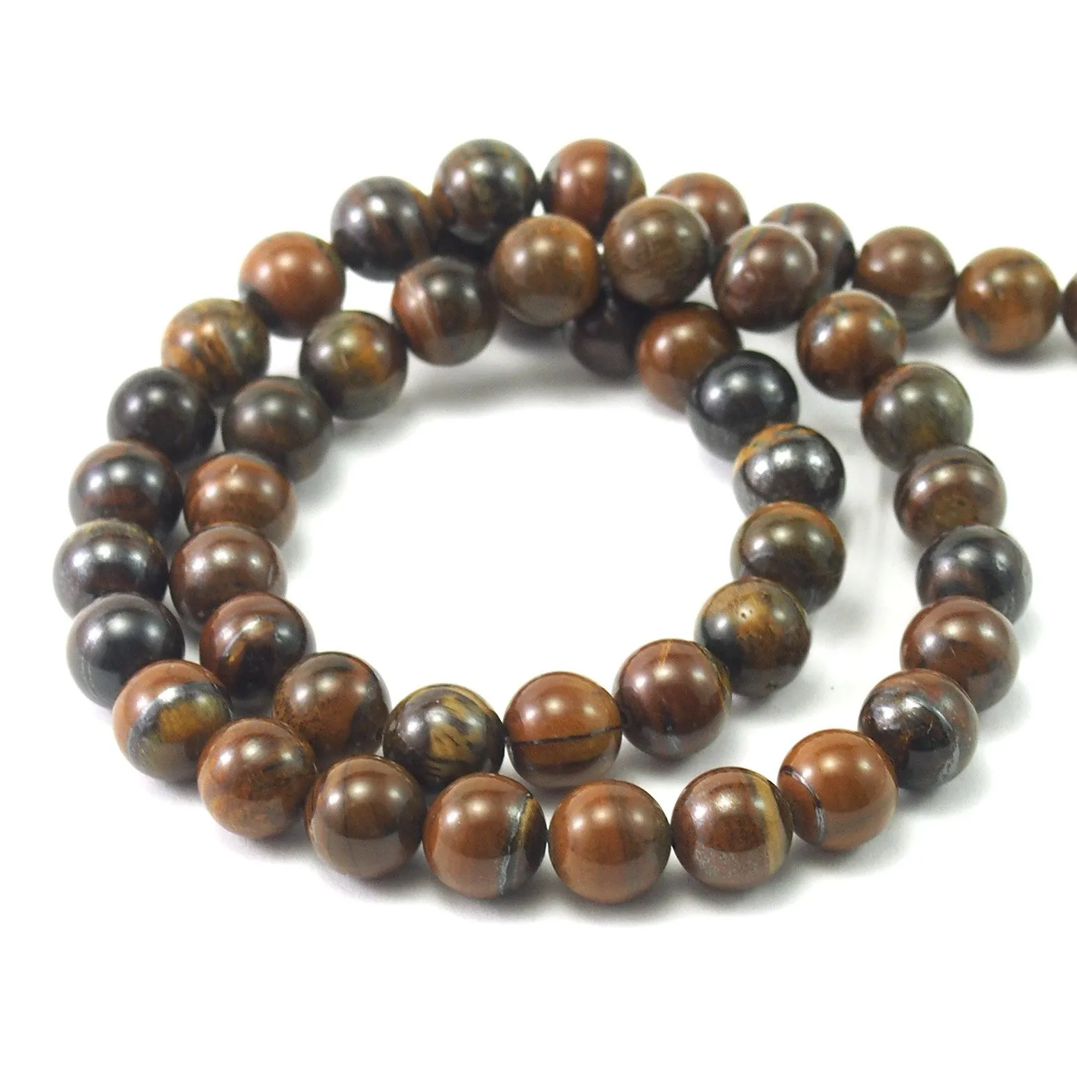 Tiger Jasper Smooth Rounds 8mm Strand