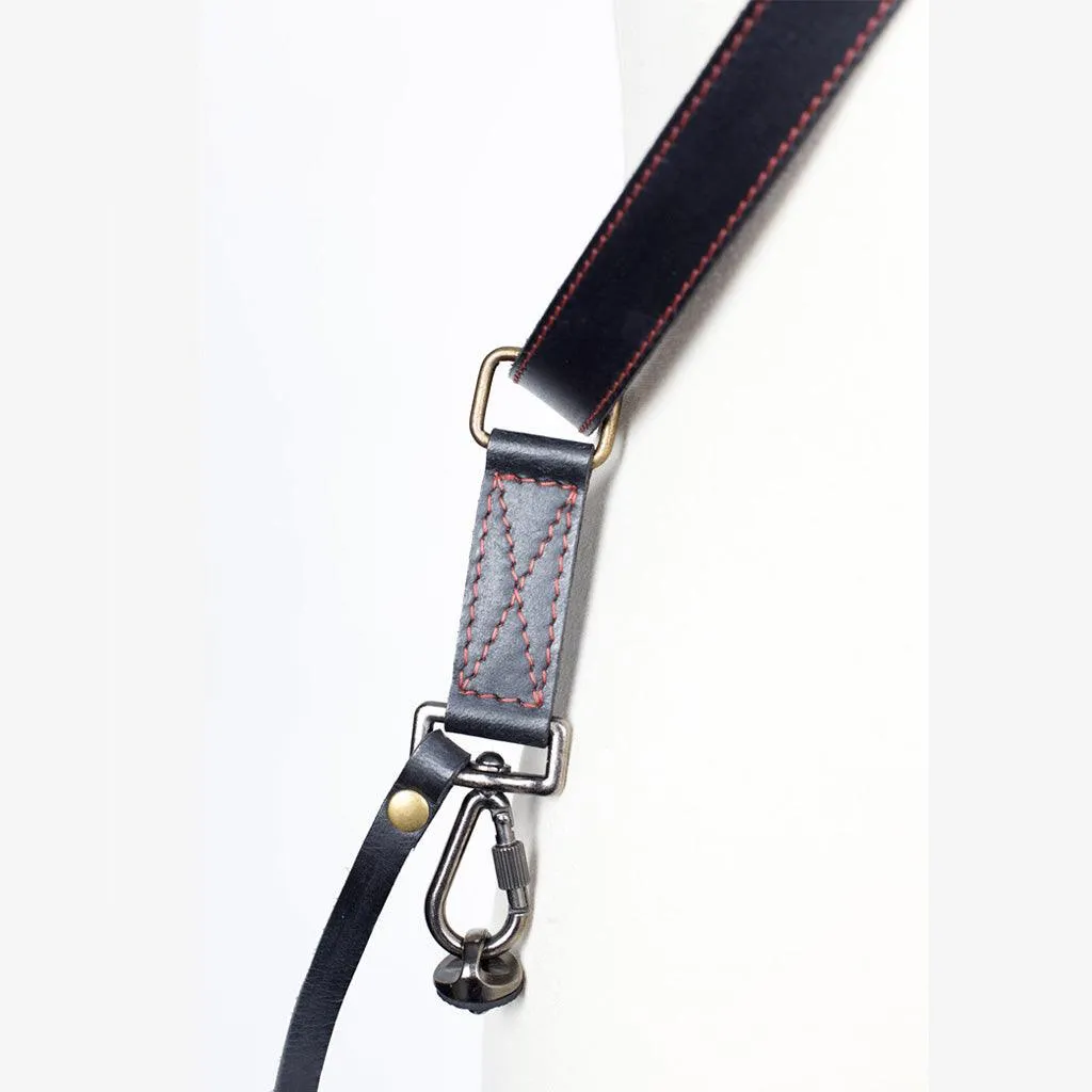 Tokyo #701 - Black & Red dual leather camera strap