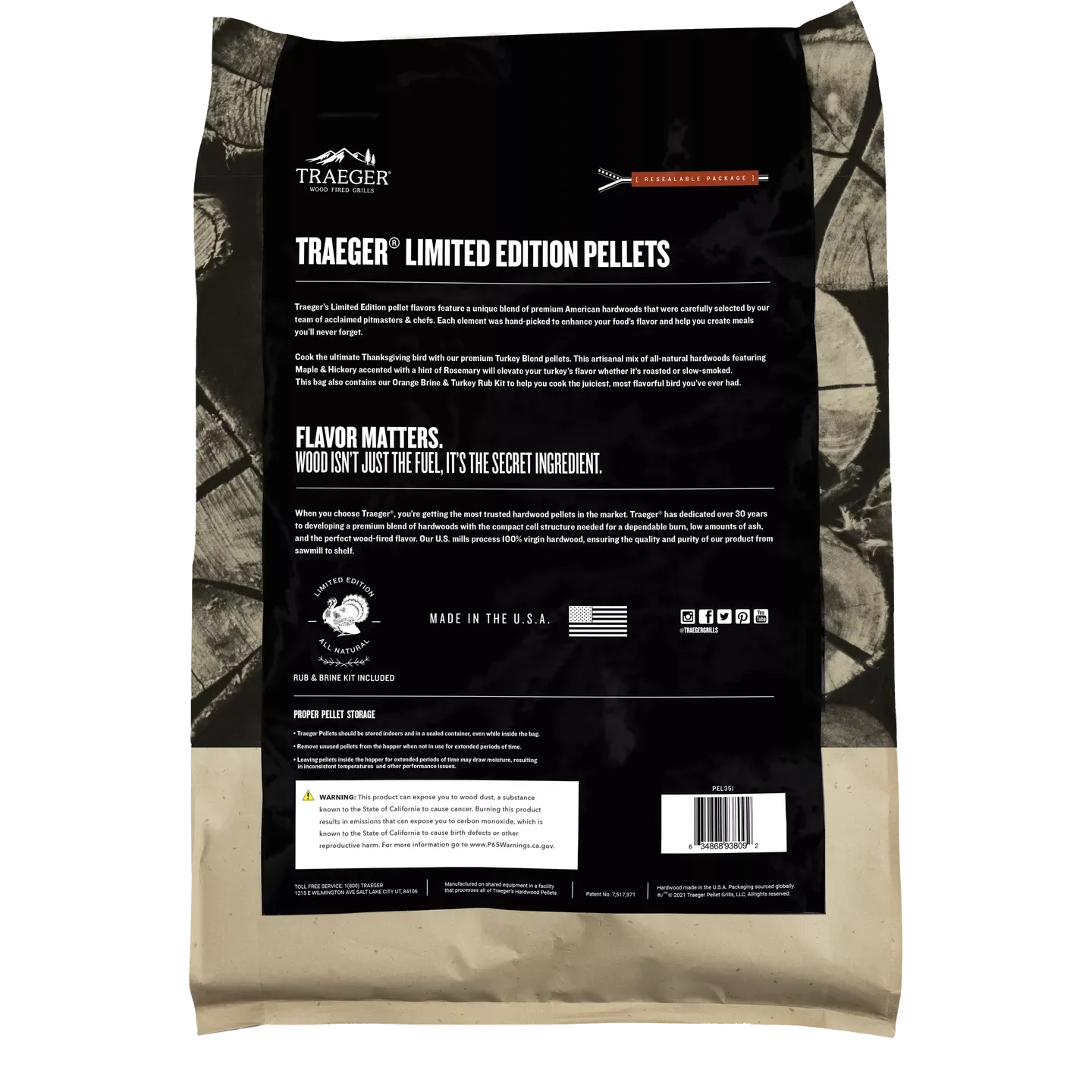 Turkey Blend Pellets with Brine & Rub Kit - 18LB.