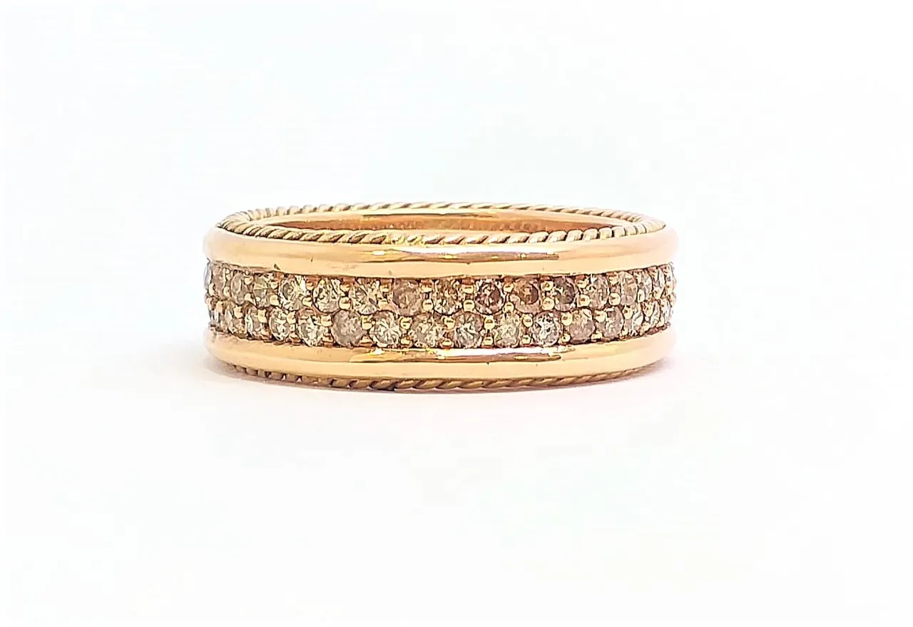 TWO ROW PAVÉ BAND IN 14K ROSE GOLD