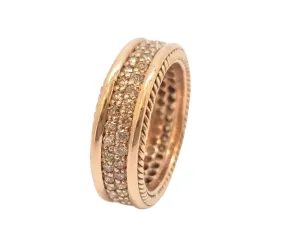 TWO ROW PAVÉ BAND IN 14K ROSE GOLD