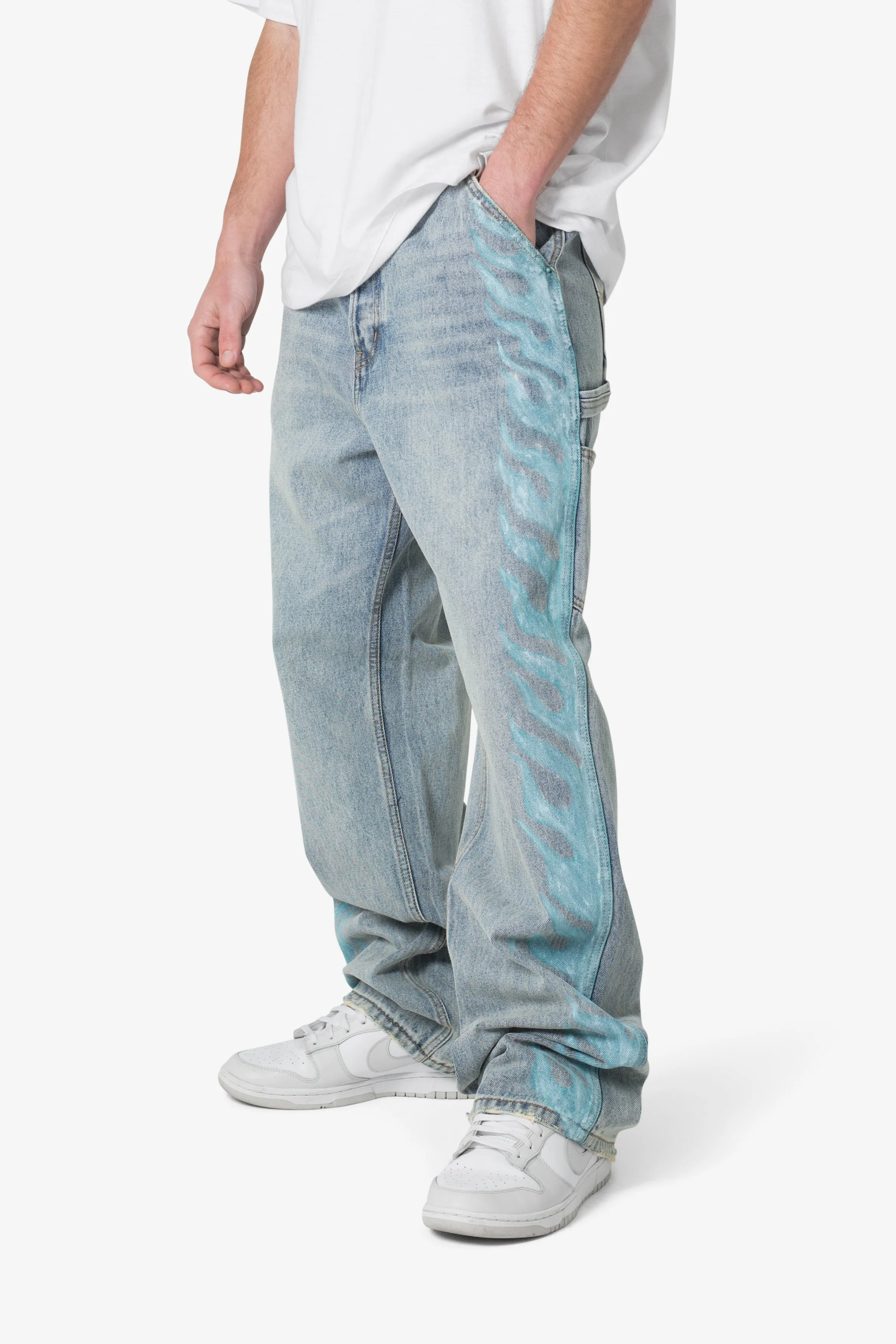 Ultra Baggy Flame Denim - Blue