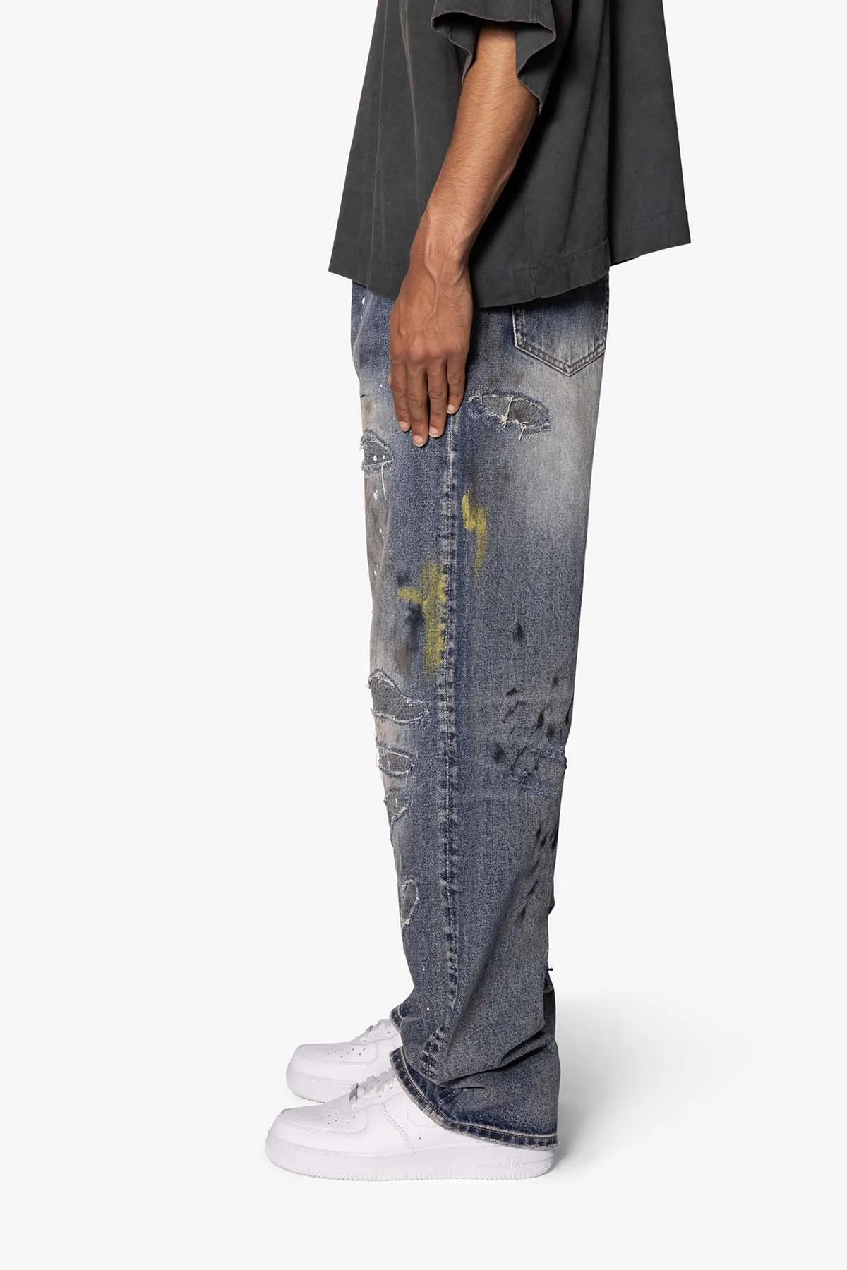 Ultra Baggy Overly Washed Denim - Blue