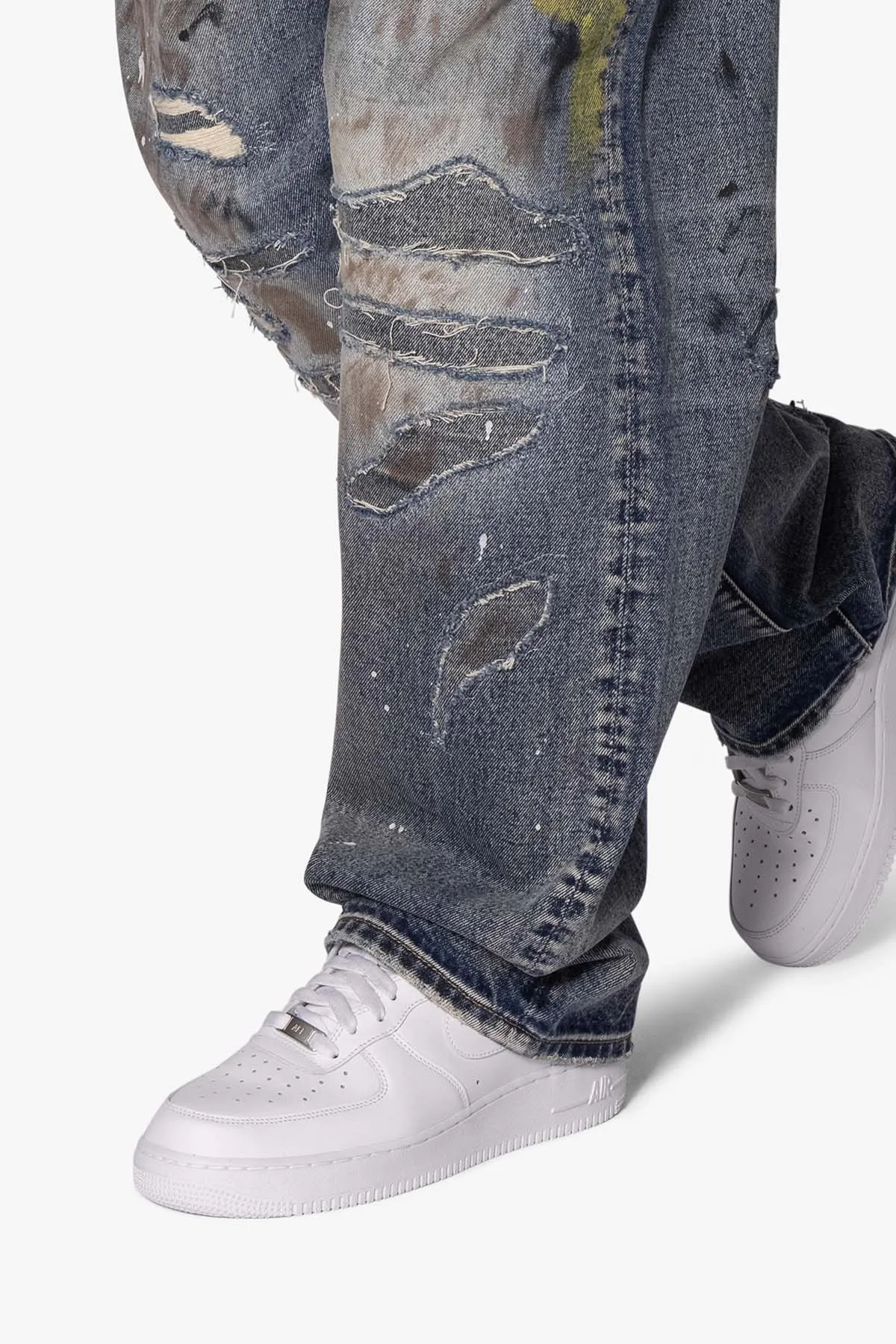 Ultra Baggy Overly Washed Denim - Blue