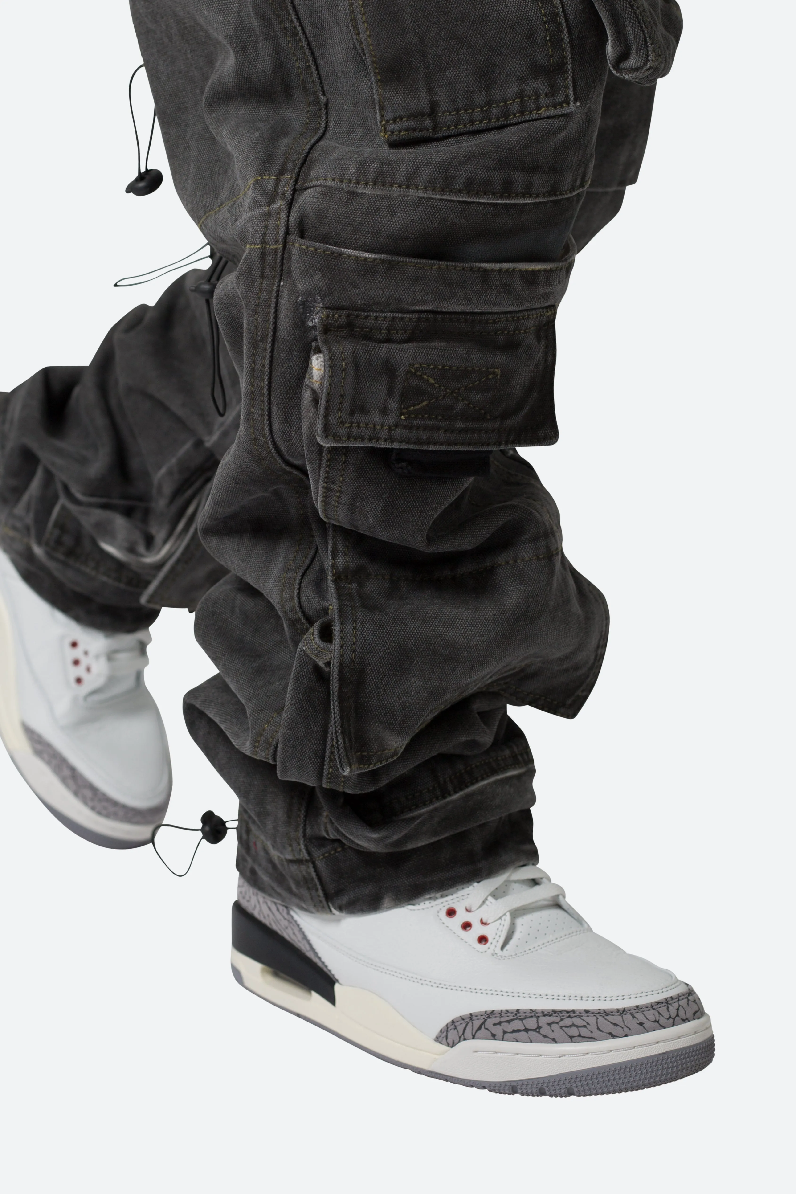 Ultra Baggy Spray Cargo Denim - Black