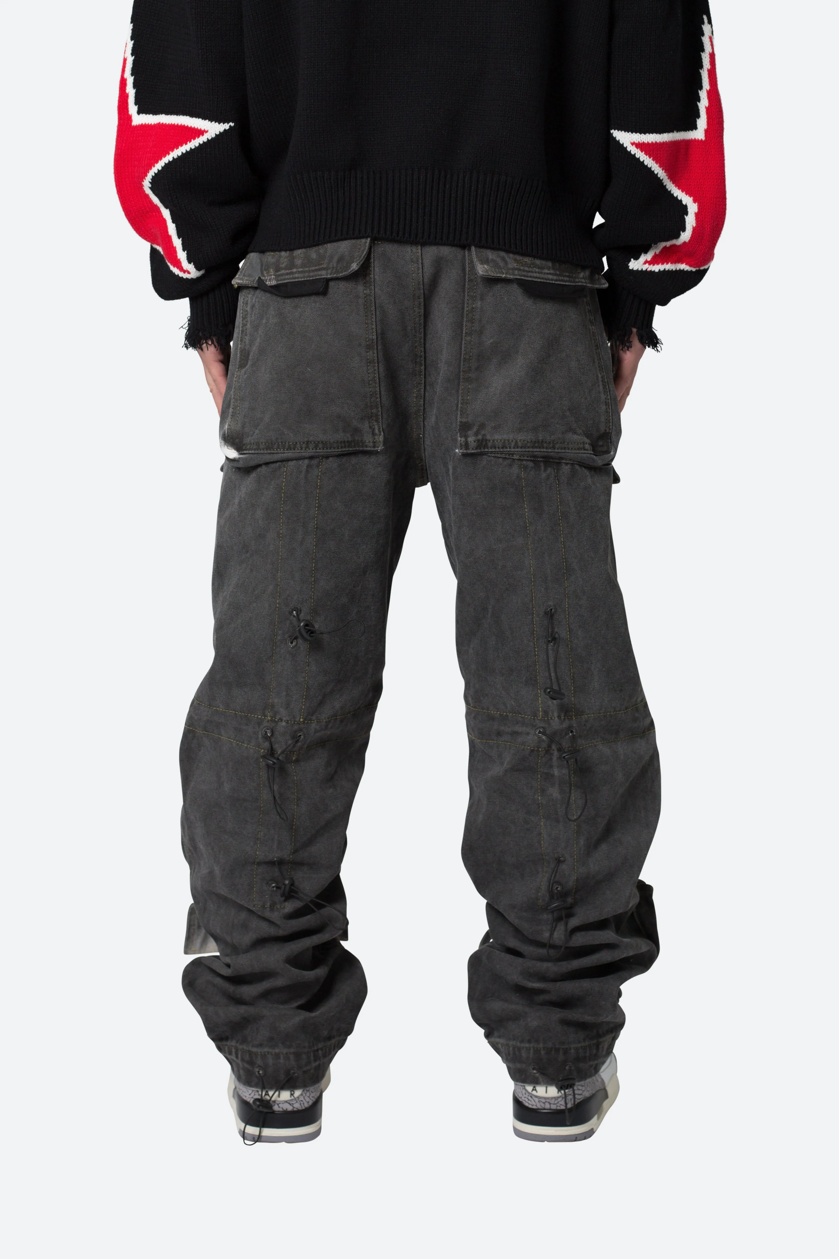 Ultra Baggy Spray Cargo Denim - Black